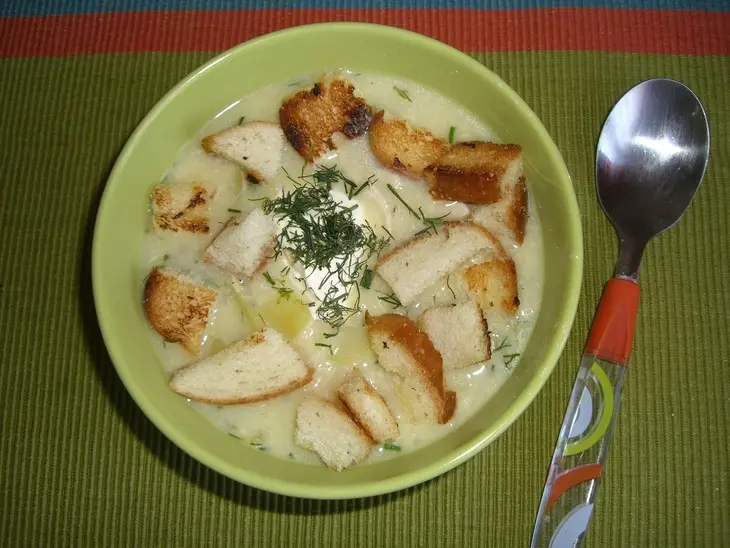 Куриный сливочный супчик с сыром и гренками!: шаг 9