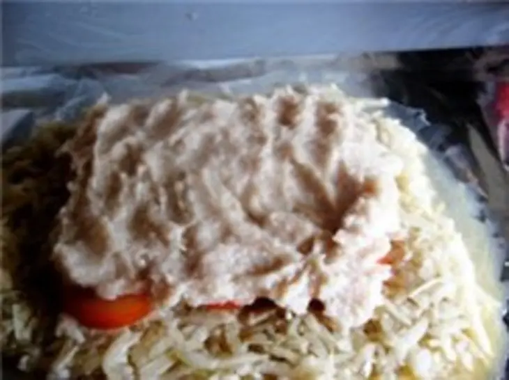 Батон из картошки с куриным мясом: шаг 6