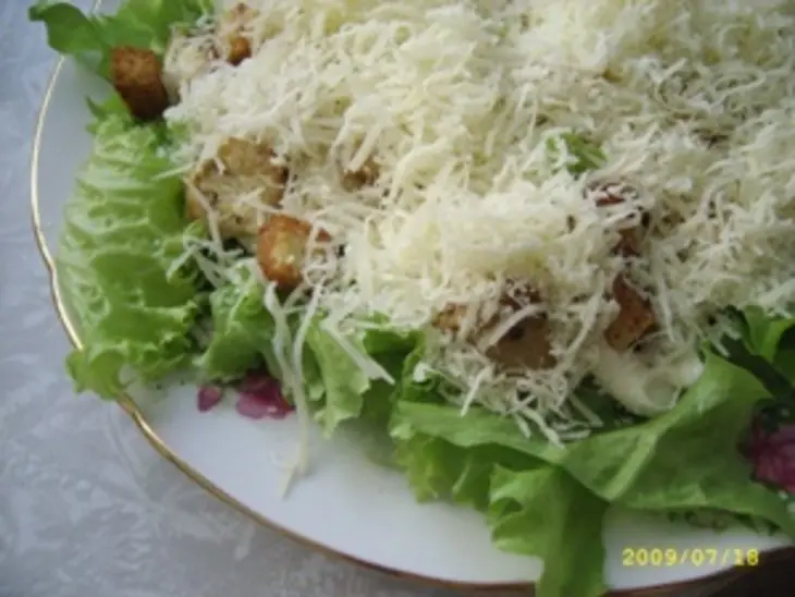 Салат "цезарь" с курицей: шаг 8