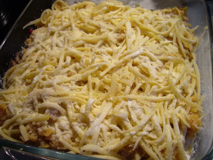 Гратен из чечевицы с шампиньонами: шаг 5