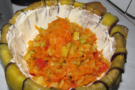 Баклажанный тортик с овощами.: шаг 5