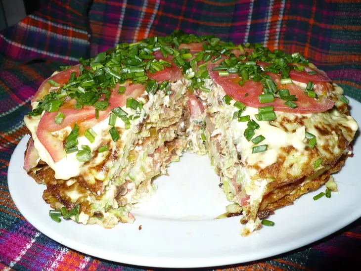 Кабачковый закусочный торт: шаг 2