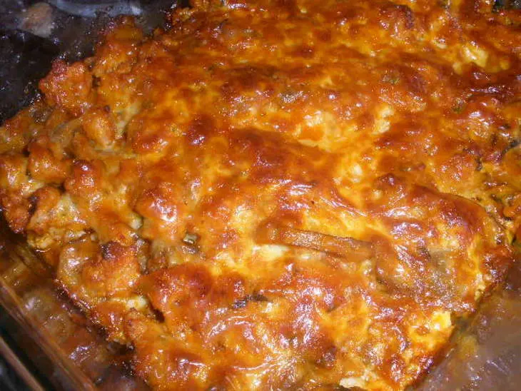 Запеканка с мясом на подкладке из сырного суфле с цуккини: шаг 5