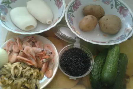 Салат "морской микс": шаг 1