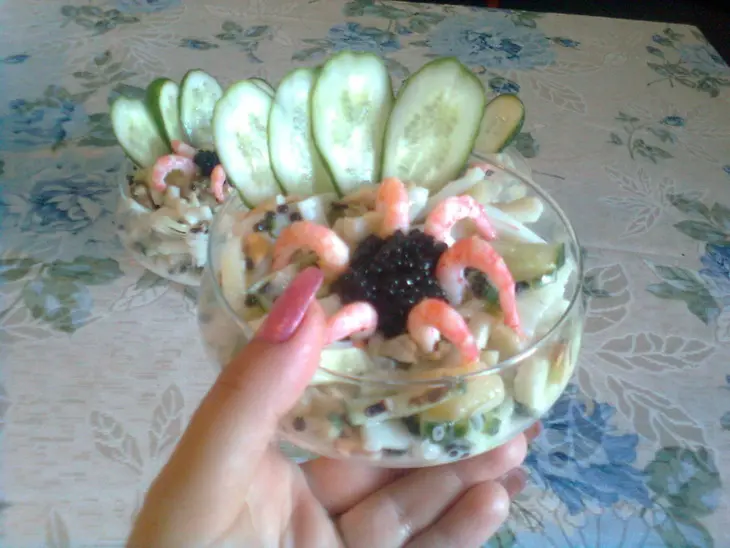 Салат "морской микс": шаг 4