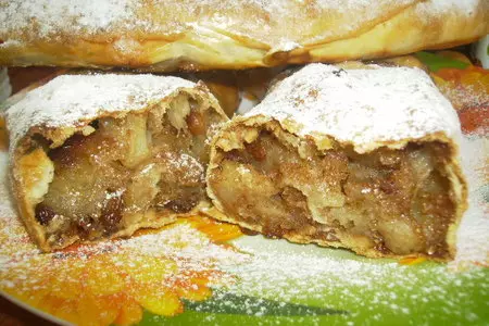 Штрудель с яблоками из вытяжного теста: шаг 5