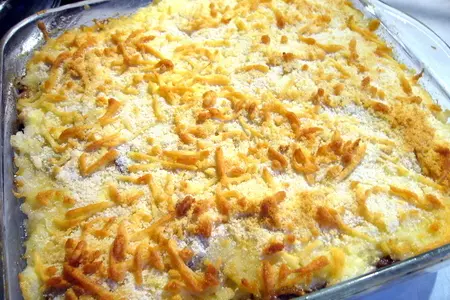 Гратен рисовый  с мясом и грибами: шаг 6