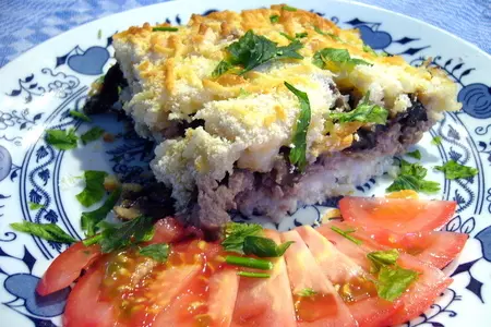 Гратен рисовый  с мясом и грибами: шаг 7