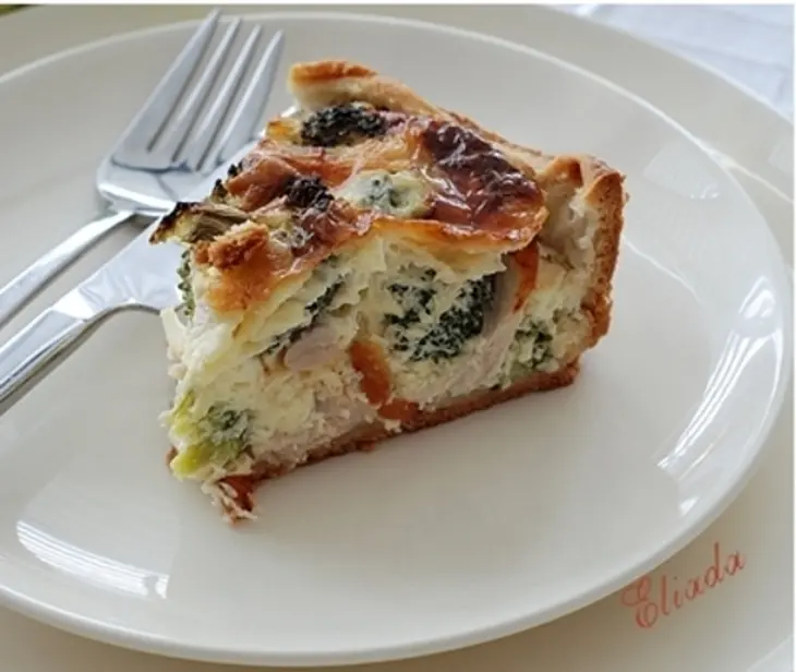 Киш с брокколи и курицей: шаг 3