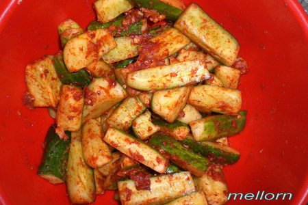 Кимчи (острый салат) из огурцов: шаг 2
