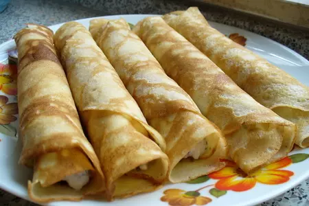 Блинчатые трубочки с вкусной начинкой: шаг 5