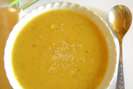 Суп- пюре «карри» по мотивам  сенегальского супа. (+ вариант для лакто- вегетарианцев): шаг 8