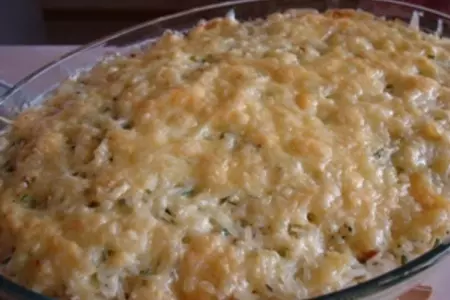 Запеканка с рыбой, кальмарами , овощами и рисом: шаг 8