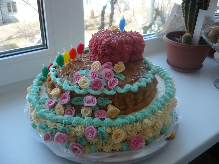 Торт "с днем рождения": шаг 1