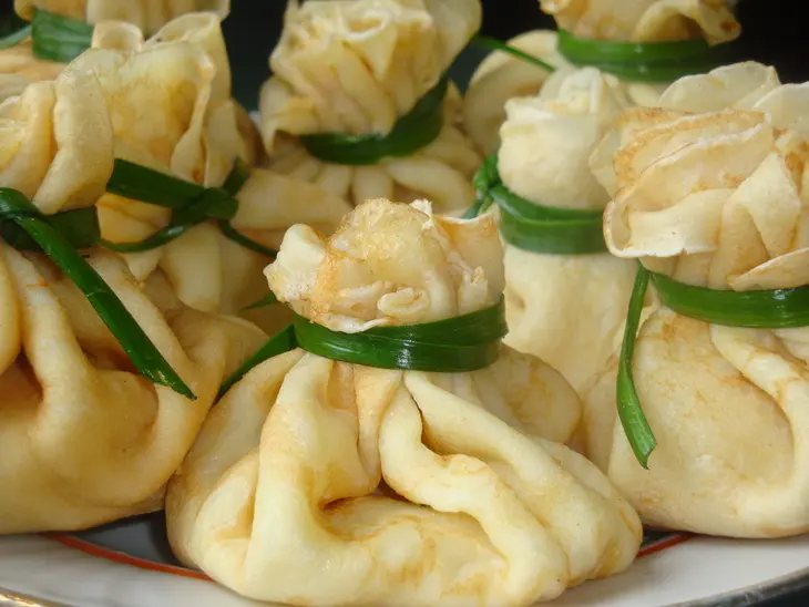 Блинные мешочки с начинкой: шаг 1