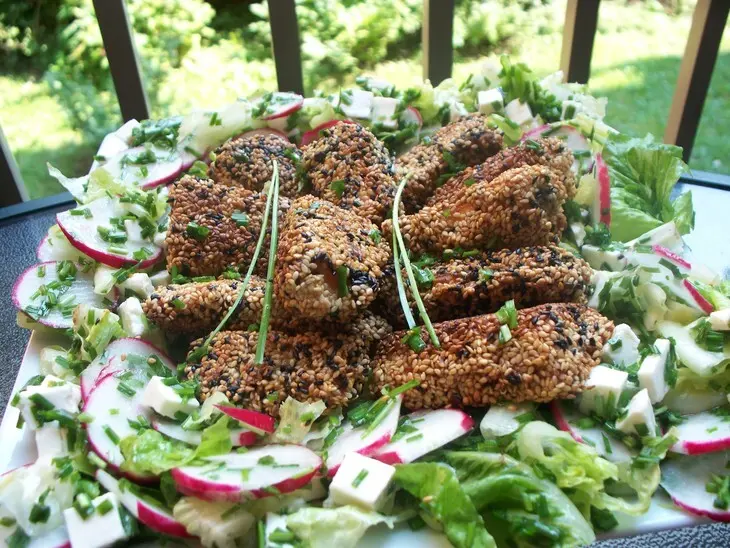 Saumon au sesame- кубики лосося в сезаме  !!!!: шаг 5