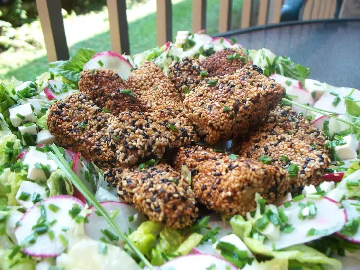 Saumon au sesame- кубики лосося в сезаме  !!!!: шаг 6