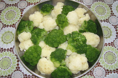 Цветная капуста и брокколи, запеченные в духовке: шаг 2