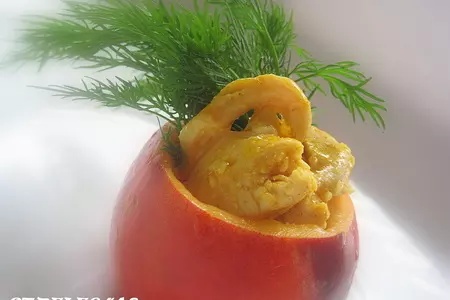 Куриная грудка карри с кунжутом в чаше из нектарина.: шаг 1