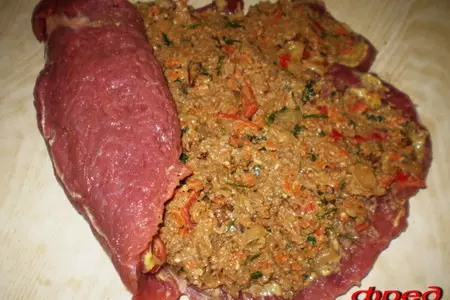 Мясной рулет с печенью: шаг 5