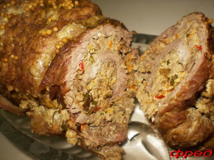 Мясной рулет с печенью: шаг 9