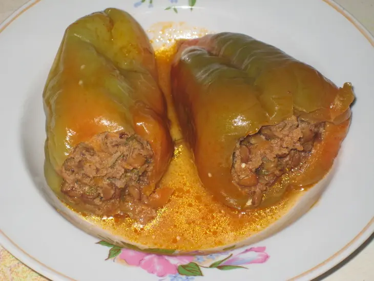Перец, фаршированный чечевицой с фаршем: шаг 10
