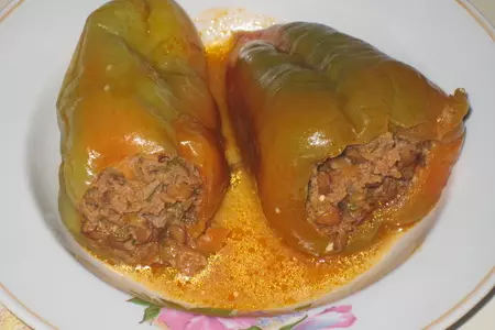Перец, фаршированный чечевицой с фаршем: шаг 10