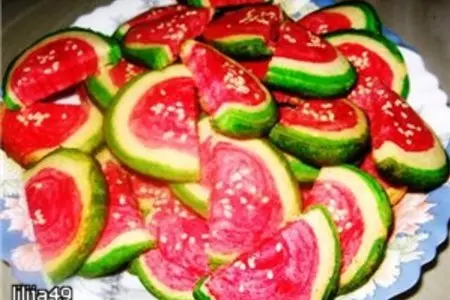 Печенье"арбузные дольки": шаг 9