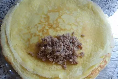 Блинчики с мясом: шаг 3