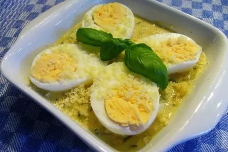 Яйца с соусом из цукини с горчицeй: шаг 3