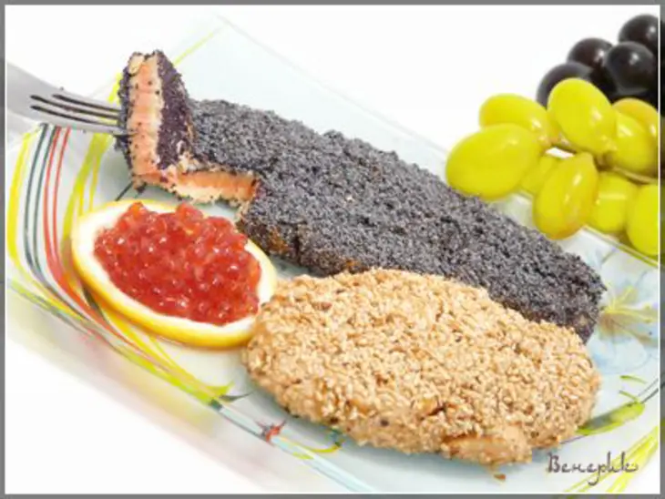 Семга в маковой и кунжутной панировке.: шаг 1
