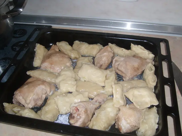 "галушки" с курицей.: шаг 4
