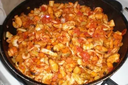 Рис с морепродуктами: шаг 1