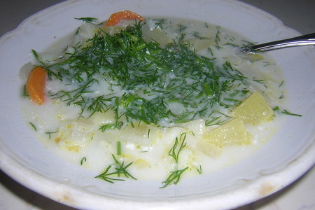 Суп с чесночными гренками на мясном бульоне: шаг 8