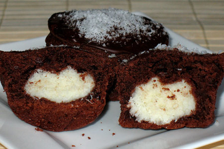 Шоколадно-кокосовые маффины "баунти": шаг 3
