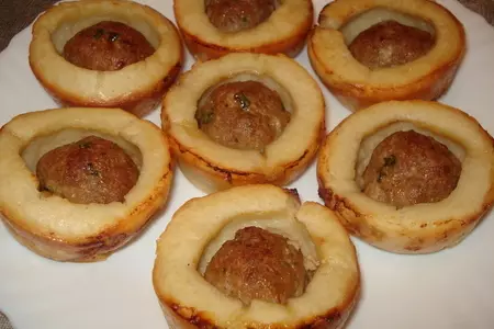 Мясные шарики в чашечках из теста: шаг 3