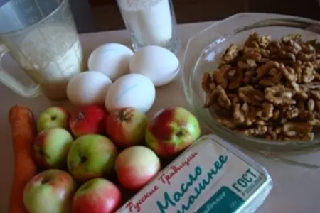 Яблочно-ореховый пирог с морковной стружкой: шаг 1