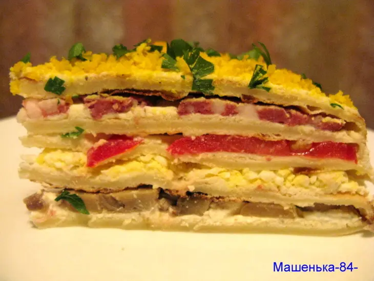 Блинный закусочный торт: шаг 8