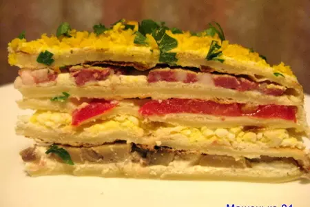 Блинный закусочный торт: шаг 8