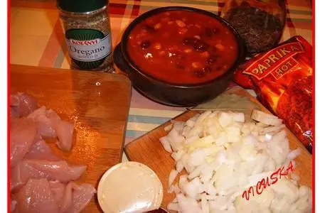 Огнеопасный чили с фасолью,  грудинкой и рисом.: шаг 3