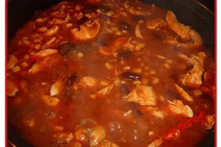 Огнеопасный чили с фасолью,  грудинкой и рисом.: шаг 5