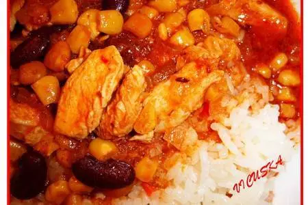 Огнеопасный чили с фасолью,  грудинкой и рисом.: шаг 9