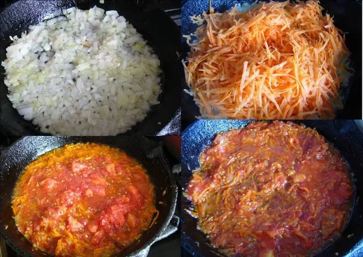 Помидоры и перец фаршированные мясом и рисом: шаг 2