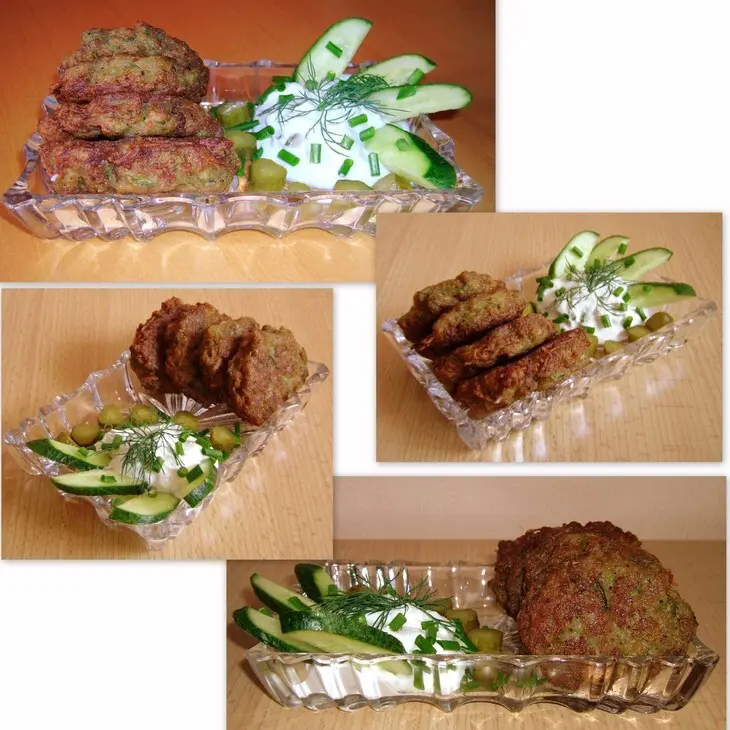 Оладьи с цуккини, да картофельно-мясные с соусом «tzatziki» (цацики): шаг 2