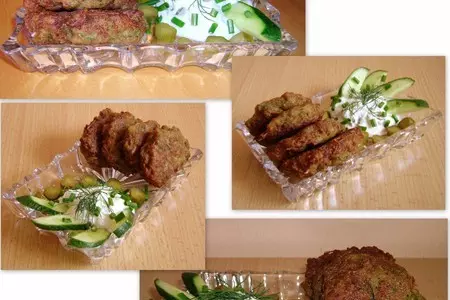 Оладьи с цуккини, да картофельно-мясные с соусом «tzatziki» (цацики): шаг 2