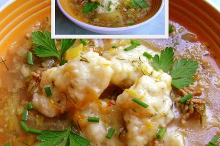 Суп с луком-пореем и сырными клёцками: шаг 3