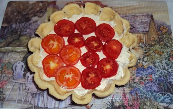 Сырно-луковый пирог с копченым салом и беконом: шаг 6