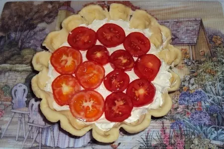 Сырно-луковый пирог с копченым салом и беконом: шаг 6