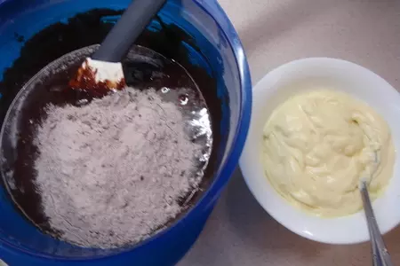 Шоколадная выпечка со сливочным сыром.: шаг 1
