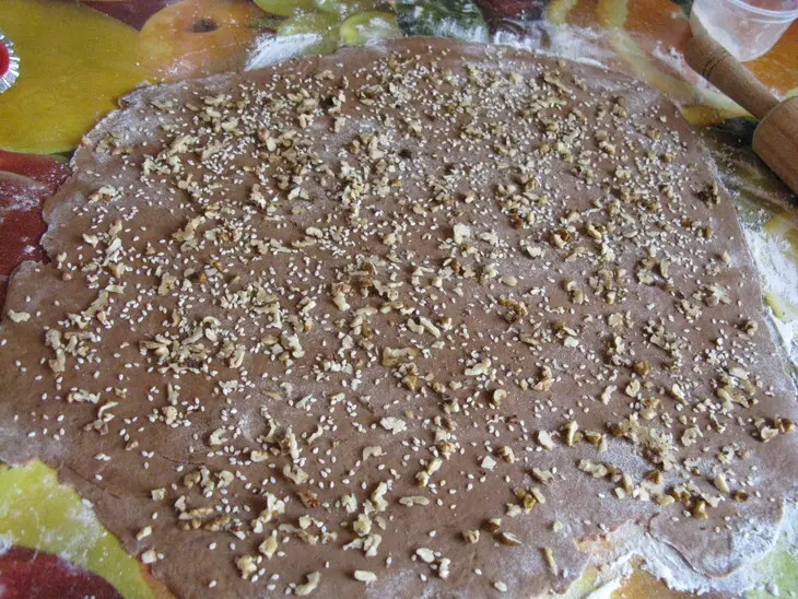 Шоколадное печенье с орехами, кунжутом и шоколадом: шаг 4